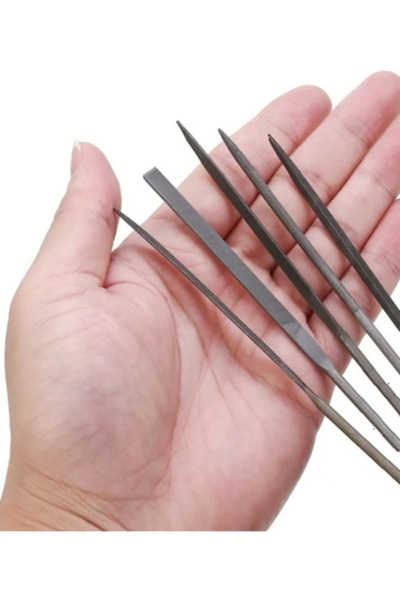 daystar 6 Parça Eğe Takımı Balık Sırtı Düz Yuvarlak Eye Karbon Ince Dişli