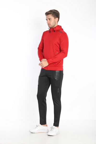 NEED LİFE Men's Red Casual Scuba Fabric Tracksuit Set