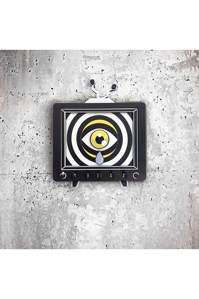 CajuArt Television and Eye Themed Artistic Wall Decor - Hanger Keychain