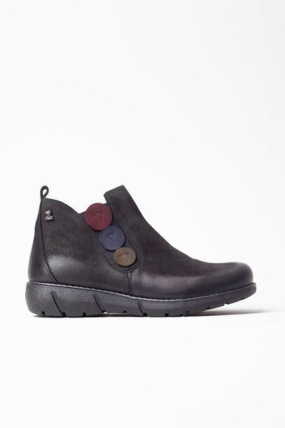 Adım Adım Black Leather Boots - Side Elastic