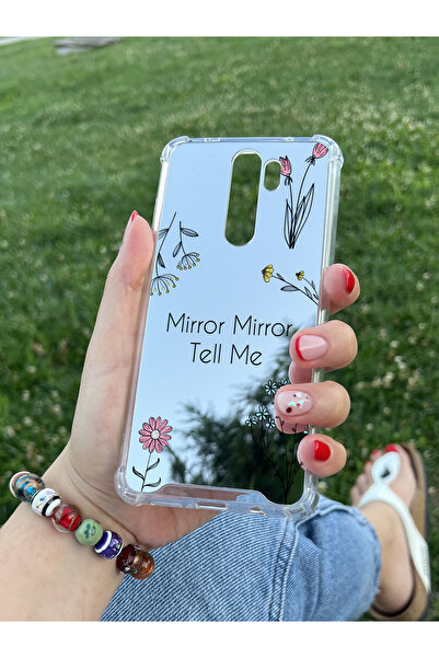 Coco Aksesuar Xiaomi Redmi Note 8 Pro Uyumlu Aynalı Çiçek Desenli Darbe Kamer...