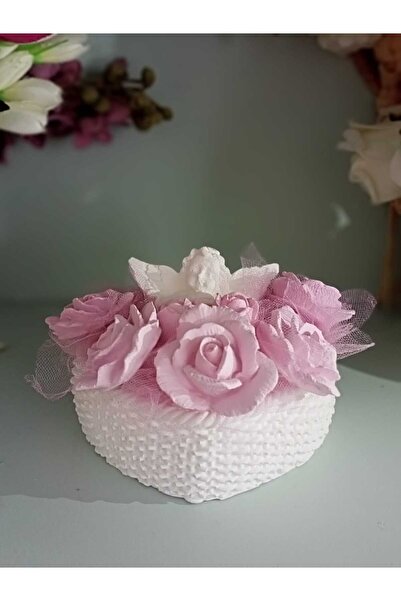 StoneGiftDesign Özel Tasarım Kalp Saksıda Hayal Serisi Pembe Gül Kokulu Taş Ç...