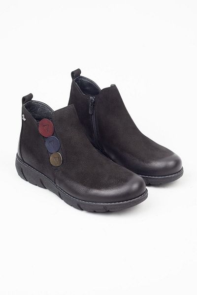 Adım Adım Black Leather Boots - Side Elastic