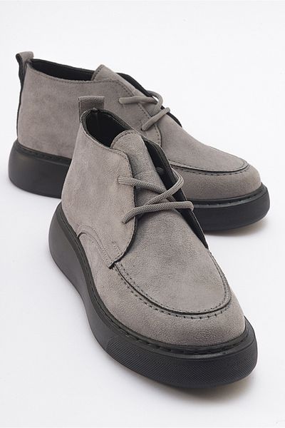 LuviShoes Damenstiefel aus grauem Wildleder von Valve