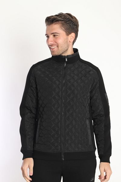 NEED LİFE Men's Black Quilted Classic Casual Coat