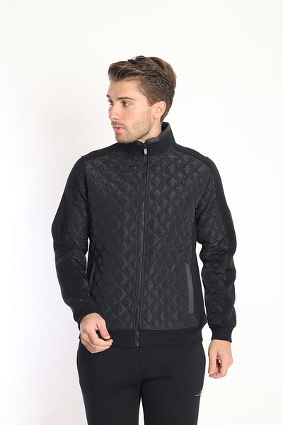 NEED LİFE Men's Navy Blue Quilted Classic Casual Coat