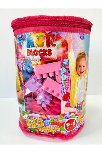 TUZY KIRTASİYE OYUNCAK Ant Blocks 120 Pcs Bagged Building Toy Pink Bagged