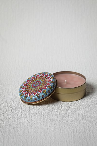 efsunihandmade Colorful mandela tin box candle