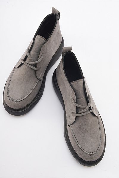 LuviShoes Damenstiefel aus grauem Wildleder von Valve