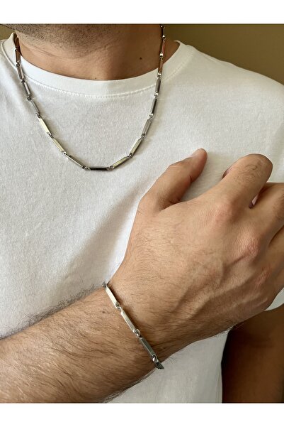 Gess Küp Üçgen Model 1.sınıf Paslanmaz Kararmaz Çelik Üzeri Gümüş Kaplama Kolye Ve Bileklik Kombin