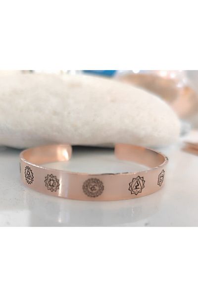 KAVELE 7 Chakra Copper Enli - 100% Seven Luck Bracelet, Snap-on Suitable for Every Wrist