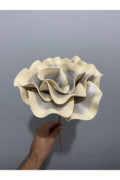 Ayka Aksesuar Decorative Handmade Luxury Latex Eva Artificial Flower - CREAM SILVER Detailed - Foam flower