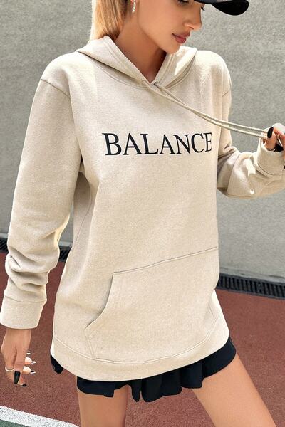 Adrift Unisex Oversize kroj Balance Štampano Dukserica KP-BLACK-BALANCE