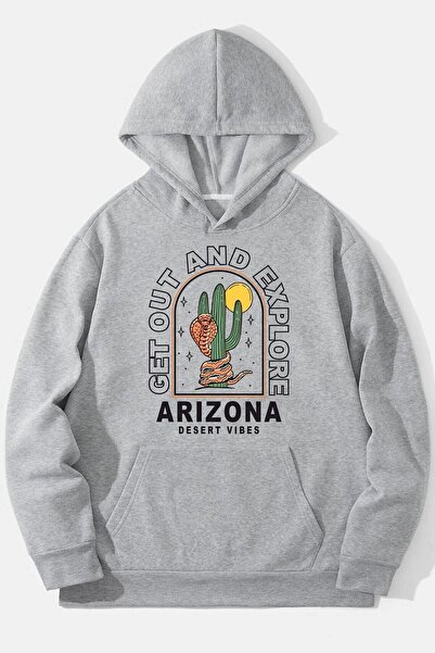 Adrift Unisex Arizona Štampano dukserica KP-RED-ARIZONA
