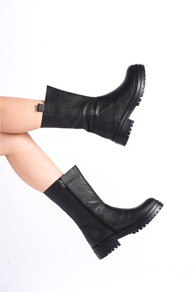 Deripabuc Genuine Leather Black Women's Leather Boots DP02-0888