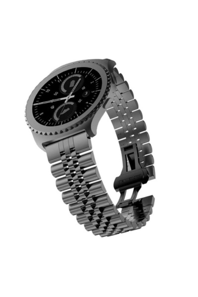FirstModel 22 Mm Universal Rolex Stil Paslanmaz Çelik Kordon Akıllı Pim Siyah