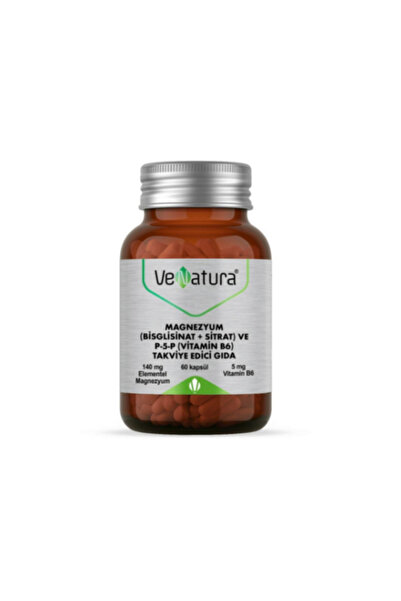 VeNatura Magnezyum (Bisglisinat+sitrat) Ve P5p (Vitamin B6) 60 Kapsül