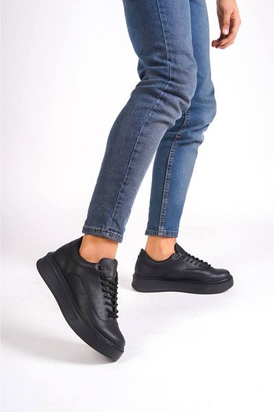 BZ Moda B005 ST Lace-Up Orthopedic Sole Ανδρικά αθλητικά παπούτσια Μαύρα