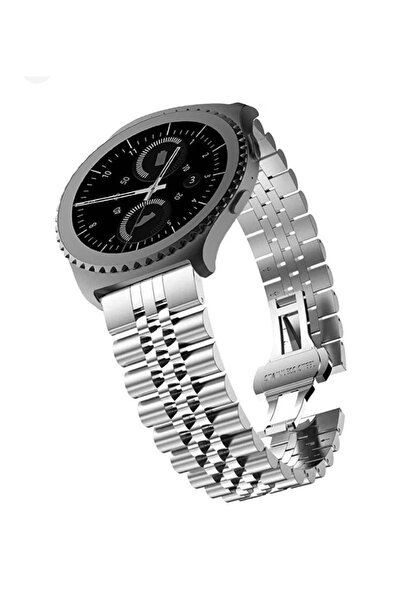 FirstModel 22 Mm Universal Rolex Stil Paslanmaz Çelik Kordon Akıllı Pim Gümüş