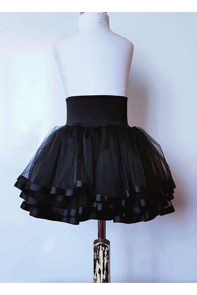 LULLY KİDS Fusta tutu din tul pentru fete, căptușită în negru, 29 octombrie 23 aprilie