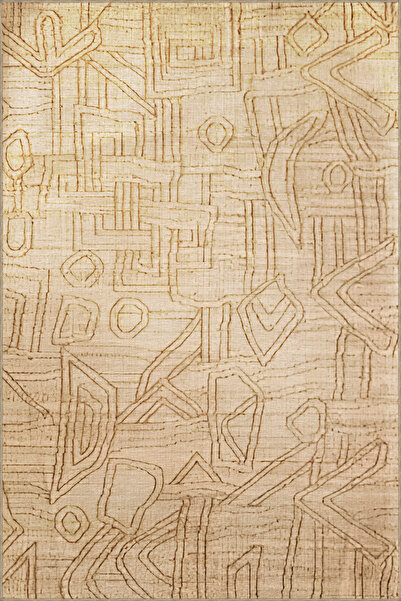 Rugs Modern Halı Beige Themed Mixed Stripe Geometric Shape Patterned Modern D...
