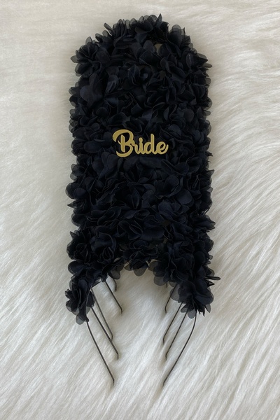 ZEYMERADE تاج وصيفة العروس الأسود (معدني)، ليلة الحناء، حفلة توديع العزوبية، ...