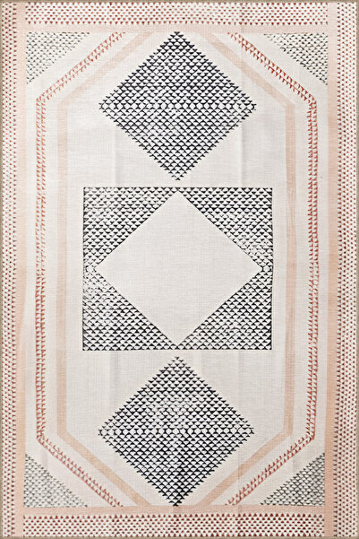 Rugs Modern Halı Beige Black Themed Multicolor Geometric Shape Patterned Mode...