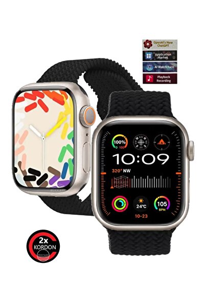 RUGGED Watch 9 Pro Plus Multi Uyumlu Vidalı Titanyum Kasa Pusulalı 45mm Kilit...