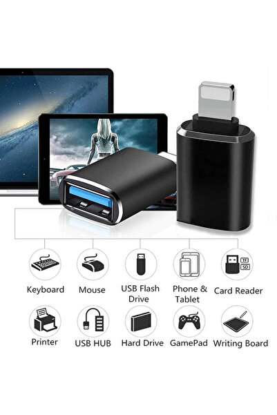 Grc Accessory Lightning To Usb Veri Aktarımı iPad iPhone Uyumlu Otg Çevirici Dönüştürücü