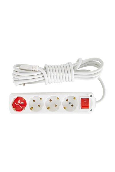 Universal Almera Switched 4-Plus Grounded 5Mt Group Socket