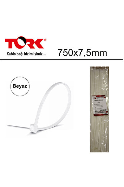 Universal فيستار 750X 7.6 ملم ربطة كابل بيضاء 100 قطعة