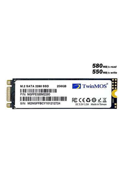 Universal Twinmos 256GB M.2 2280 SATA3 SSD 580Mb-550Mb/s