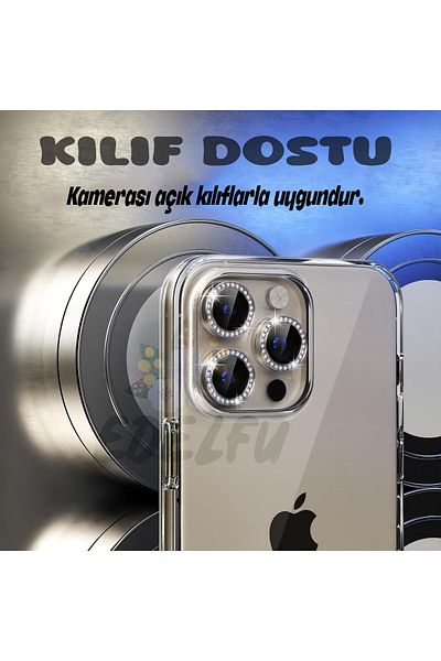 EDELFU iPhone 15 Pro Max / iPhone 15 Pro Compatible Natural Titanium Stone Camera Lens Protector