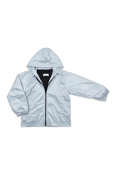 NSE COLLECTION Unisex Children's Bright Gray Color Seasonal Cotton Fabric Lined Hooded Raincoat