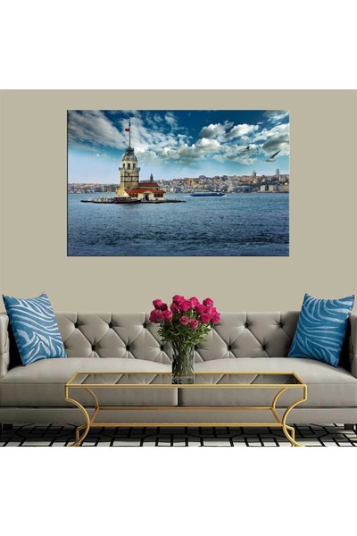 Sennight Dekoratif Baskı İstanbul Kız Kulesi Kanvas Tablo