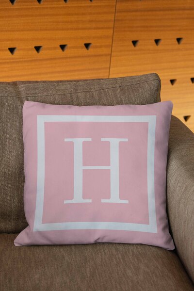 Şah Dekor Розова и бяла цветна калъфка за възглавница с дигитален печат