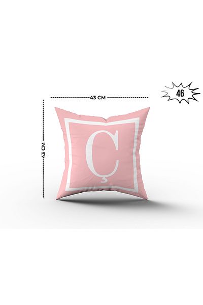 Şah Dekor Husă de pernă cu litere de culoare roz și albă imprimată digital