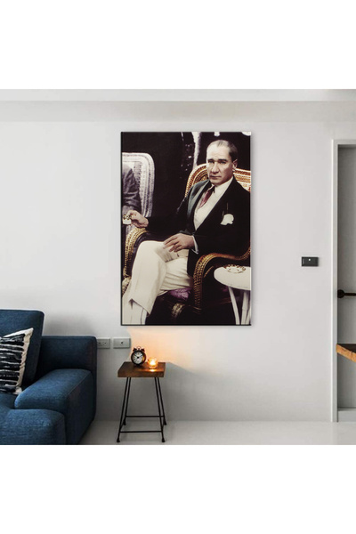 Sennight Dekoratif Yağlı Boya Efektli Atatürk Kanvas Tablo