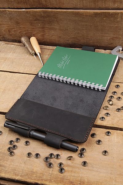 New Coast Leather 1900's Γνήσιο δέρμα Χειροποίητη θήκη σημειωματάριου A6