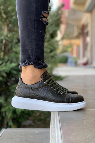 BZ Moda B044 BT Lace-Up Ορθοπεδική Σόλα Ανδρικά Παπούτσια Παπούτσια Χακί