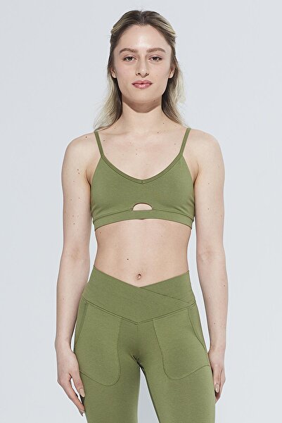 Comm-Ci Jadira Moss Organic Cotton V-Neck Low-cut Sports Cut Bra