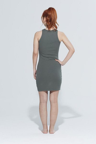 Comm-Ci Rochie Dakota Moss Rib deasupra genunchiului cu gât rotund