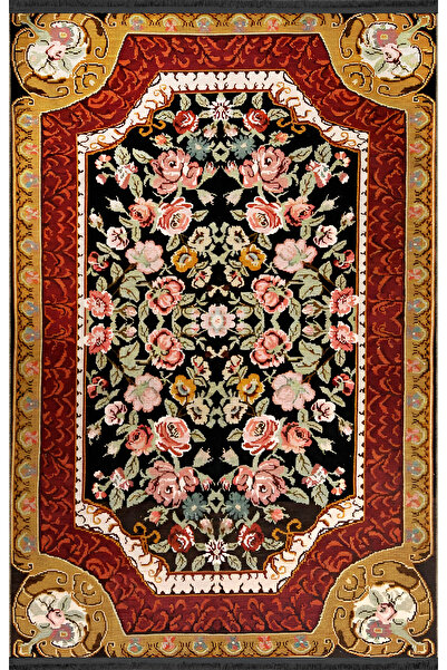 Rugs Modern Halı Bej Kırmızı Temalı Çok Renkli Geleneksel Gül Desenli Vintage...