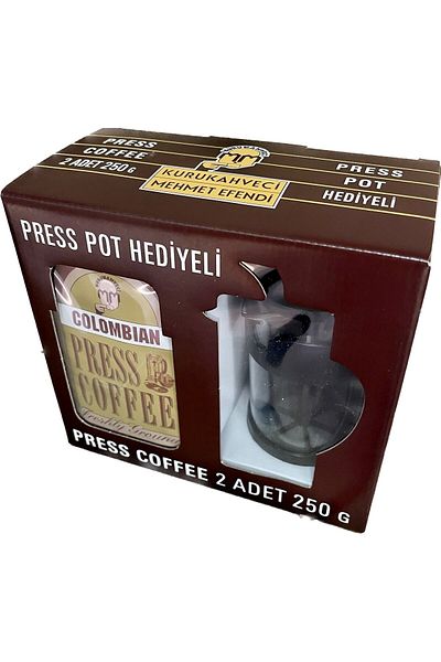 Mehmet Efendi 2*250 gr Colombian Filter Coffee French Press Gifted