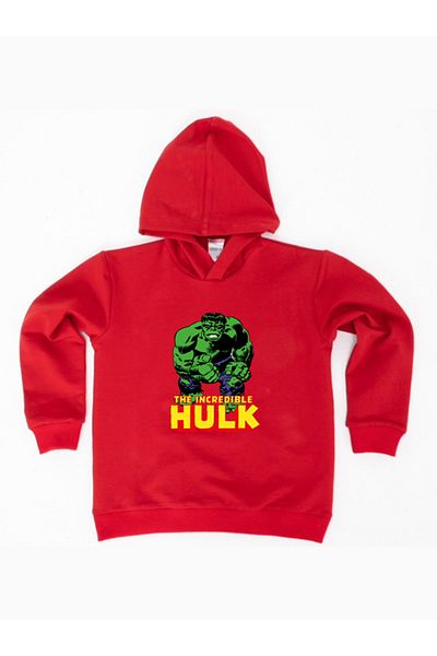 Hulk printed hooded cotton fabric children's sweatshirt