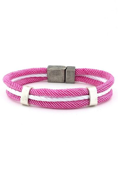Solfera Three Rows Rope String MAnketik Clip Men's Bracelet V009