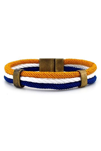 Solfera Three Row Rope String Magnetic Clip Men's Bracelet V009