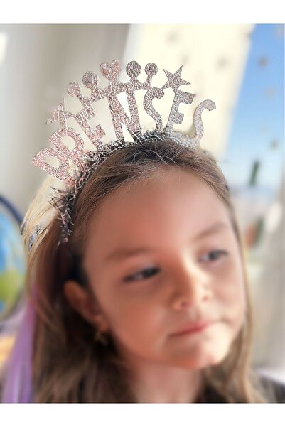 QUEEN AKSESUAR İthal lüks tepeli prenses yazılı doğum günü parti taç çocuk ye...