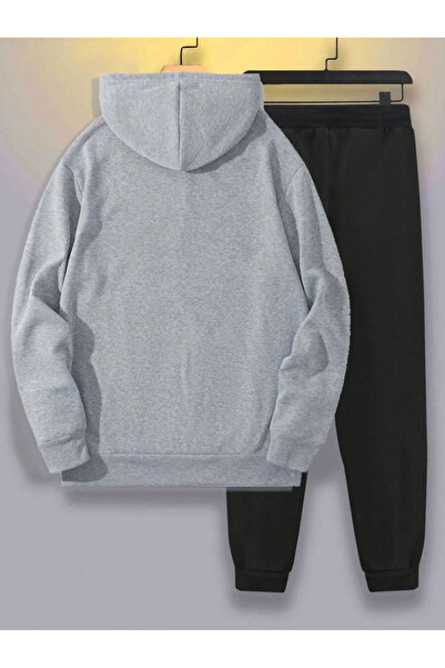 YUVEST BLACKROCK Black FRESH Printed Hooded Sweatshirt and Sweatpants Tracksuit Set