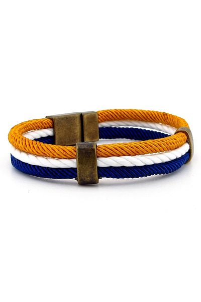 Solfera Three Row Rope String Magnetic Clip Men's Bracelet V009